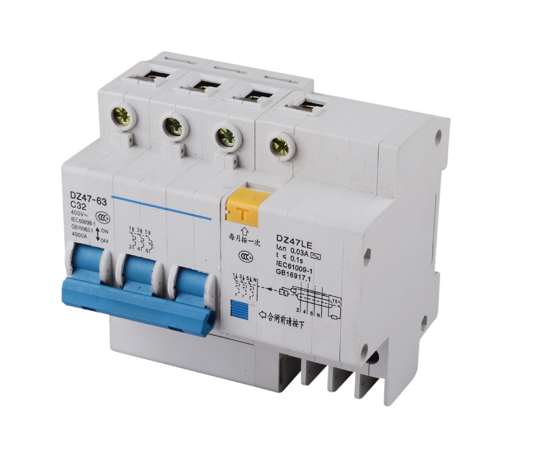 dz47-63c16小型断路器1-3p漏电空气开关10-40a家用微型保护断路器