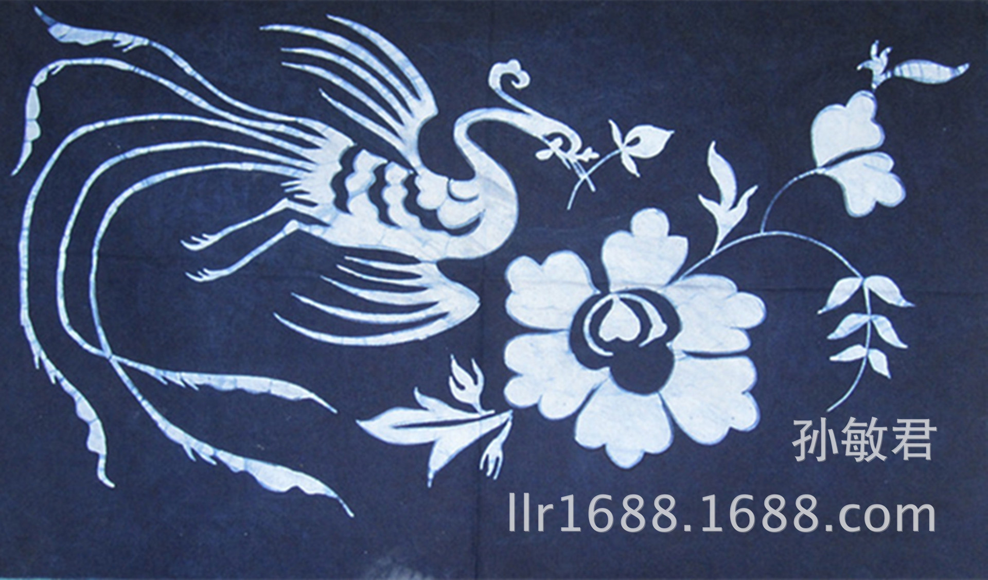 手绘手染蜡染布画壁挂 月下美人 传统 酒店宾馆居家