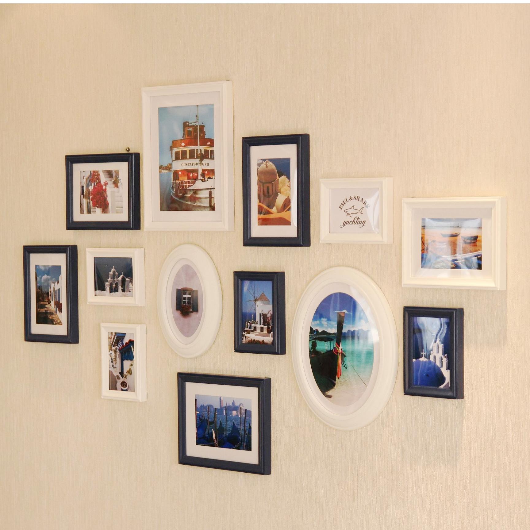 由一个一个小的相框聚成一幅墙画 收藏