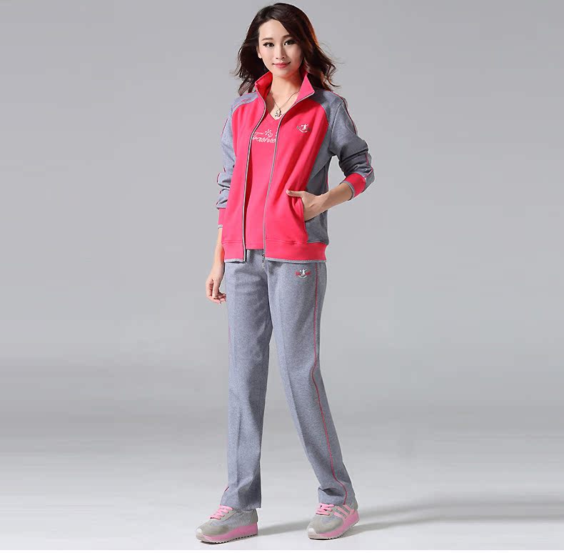 2015中老年服运动套装女纯棉加厚大码妈