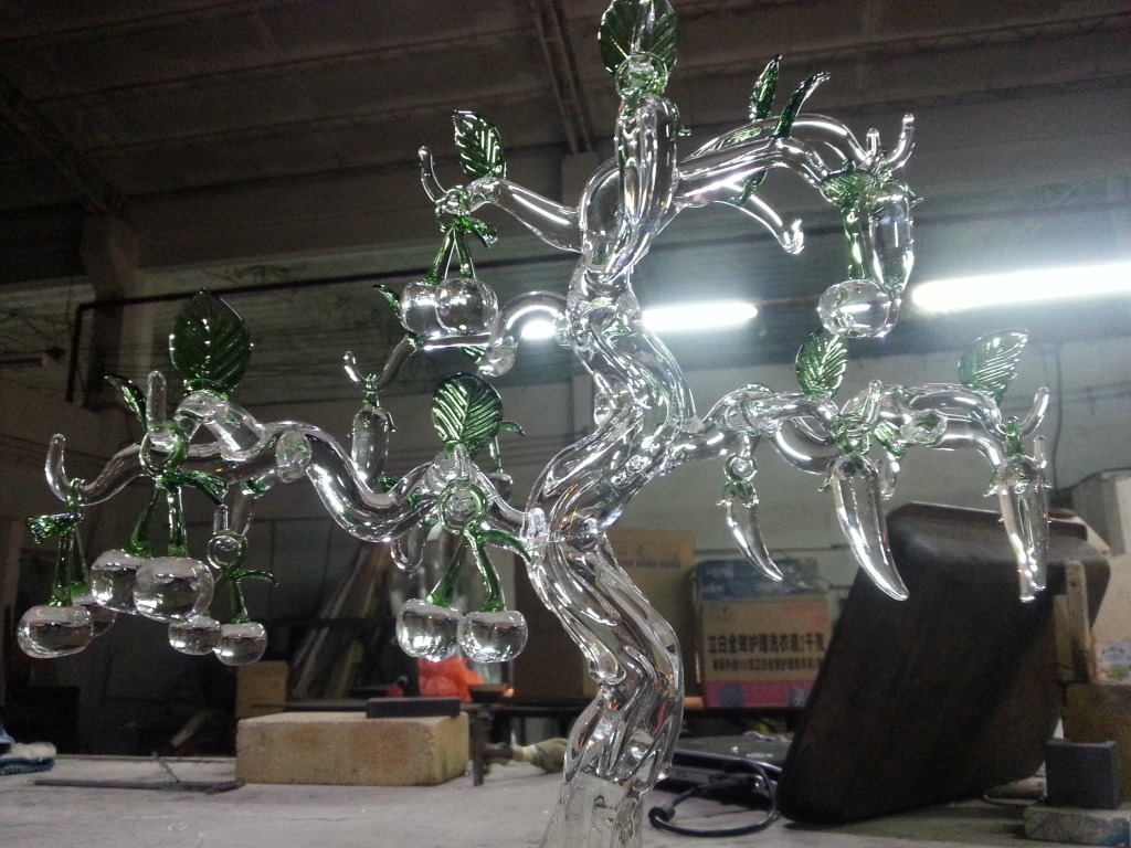 玻璃树 玻璃工艺礼品 家居装饰艺术玻璃