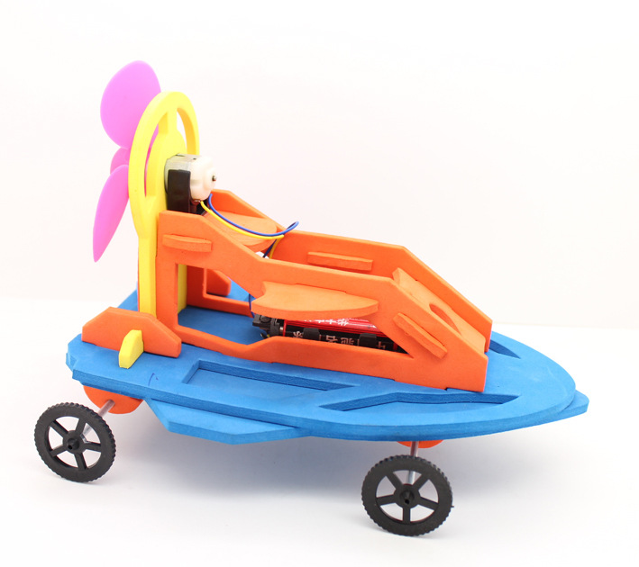 空气动力轮船 diy玩具 科技小制作 轮船模型 t001气垫船