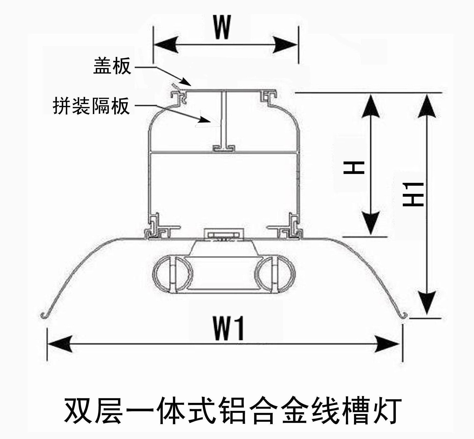 铝合金线槽灯 经济型超市线槽灯 优质超市线槽灯 桥架灯 车库灯
