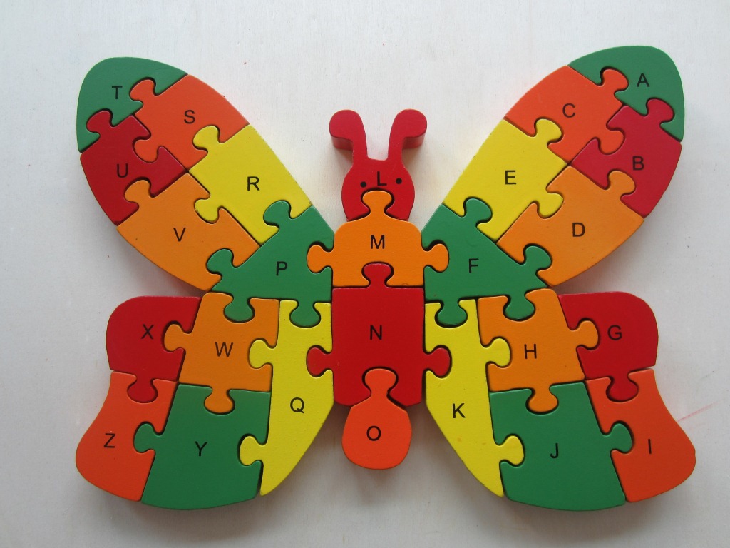 儿童玩具长颈鹿益智卡通动物26个字母拼图拼板积木认知木制玩具