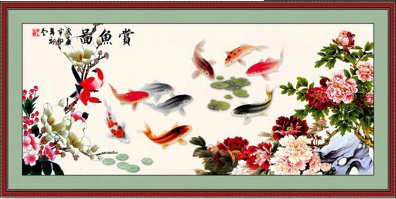 精准百分百十字绣批发招商 2.2米 八方聚财(聚宝盆) 客厅大画