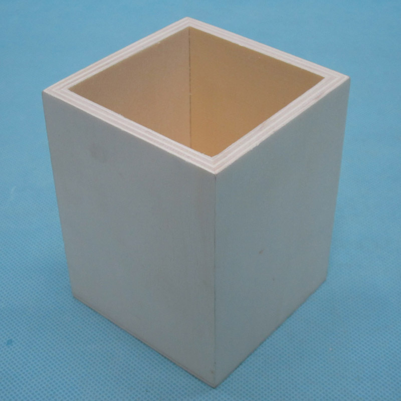 木质工艺品 简约木质笔筒 长方体笔筒 办公用品文具 学生文具批发