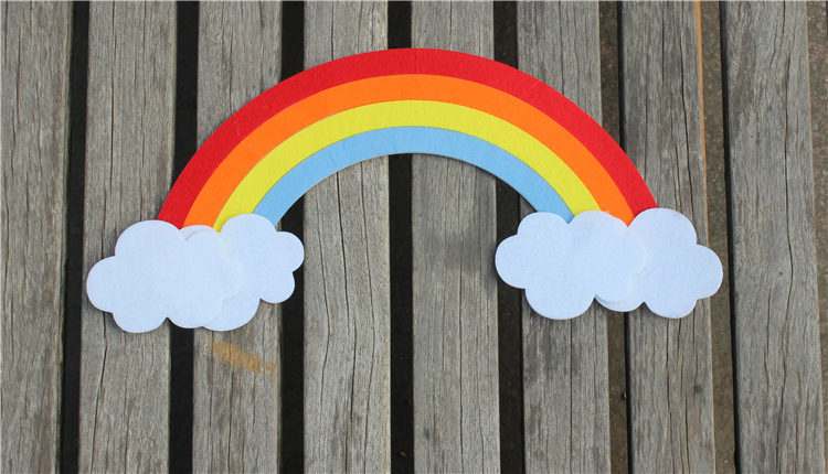 幼儿园彩虹装饰贴立体四层加厚无纺布店面儿童房布置卡通墙贴