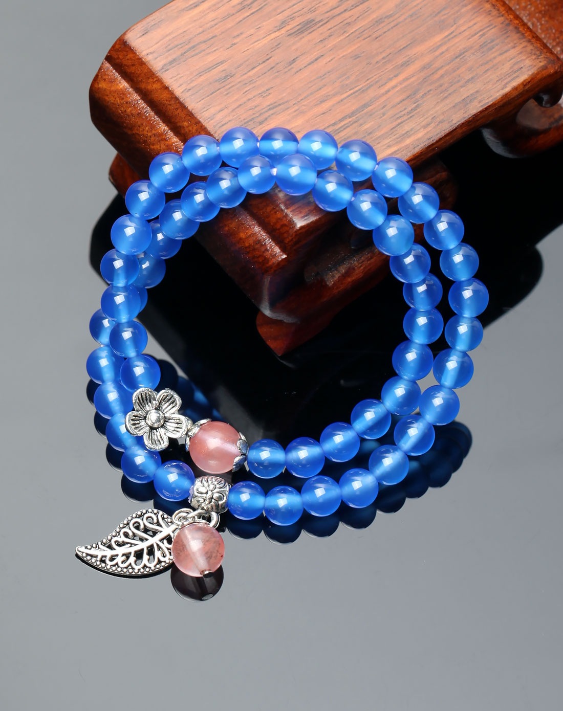 如果水晶 蓝玉髓多层手链 时尚女款 陌上花开手链 特价清仓