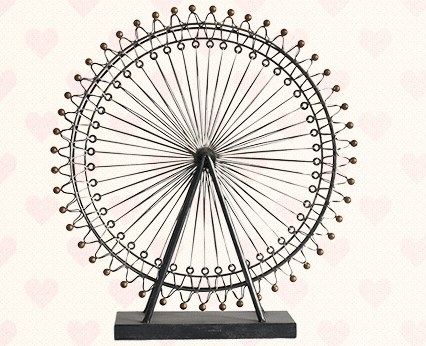 欧式闺蜜结婚礼物铁艺客厅摩天轮摆件礼品 创意装饰家居摆设饰品