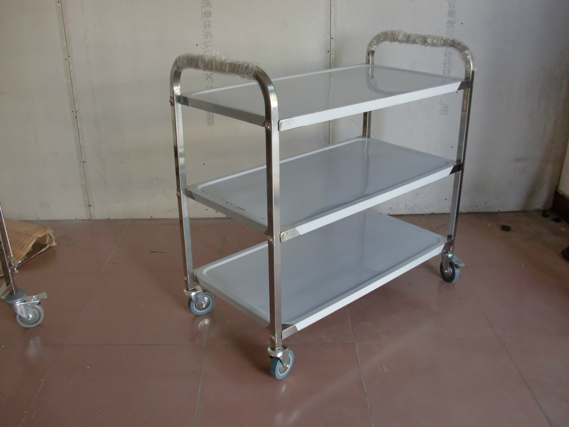 【厂价批发】酒店专用不锈钢多层带轮子餐车