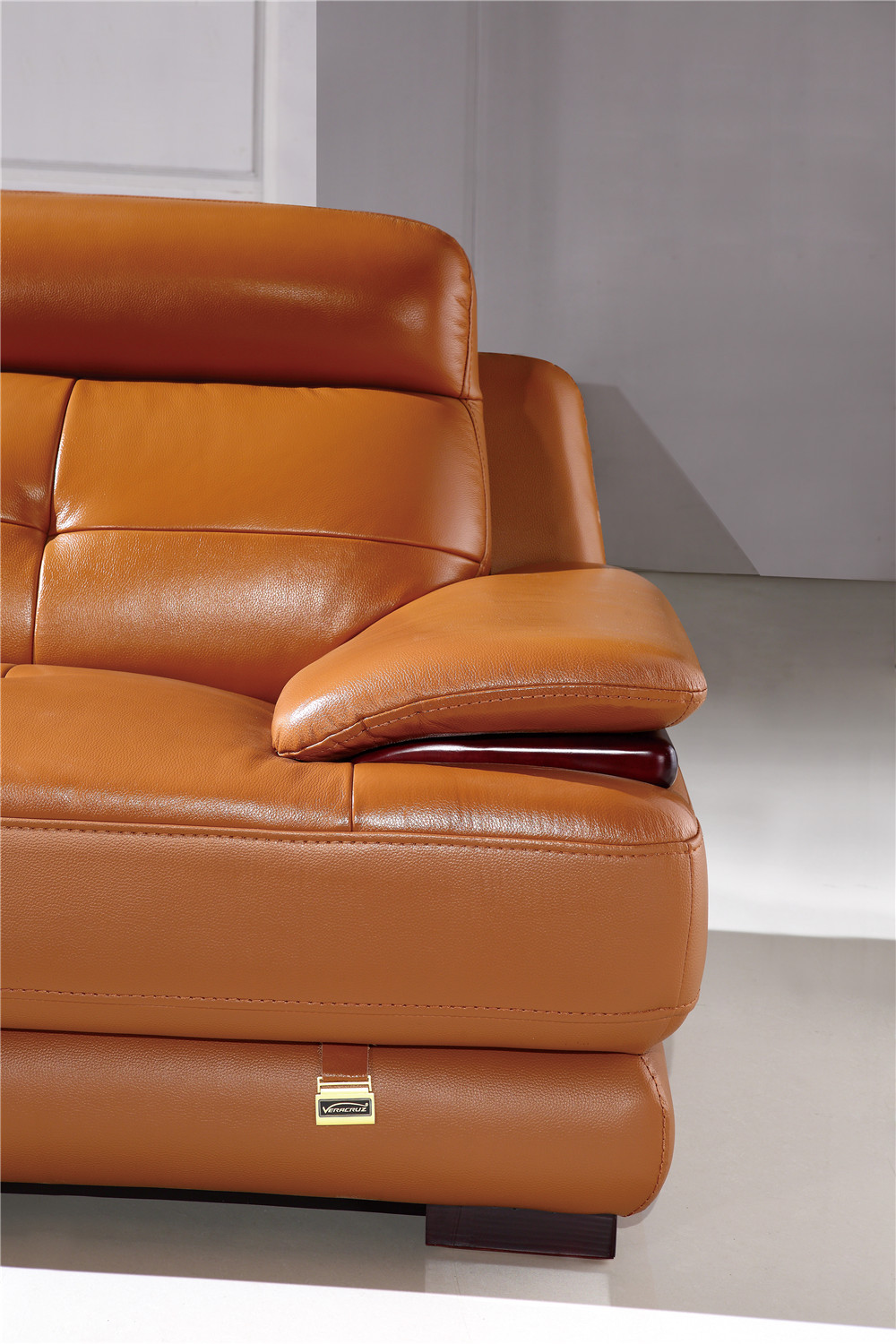 维拉克斯 客厅古典家具 组合沙发 高档头层牛皮贵妃榻沙发三件套