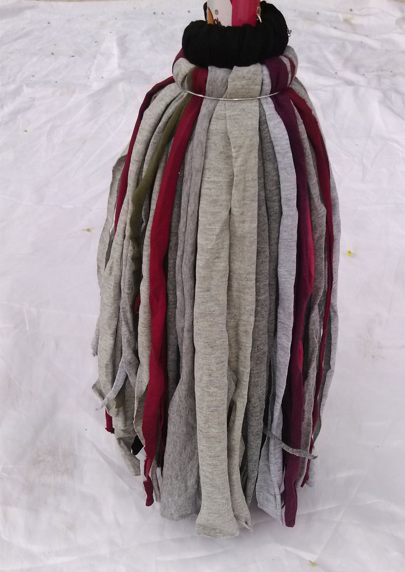 厂家直销批发成品拖把棉布竹柄杂色布拖把重450克