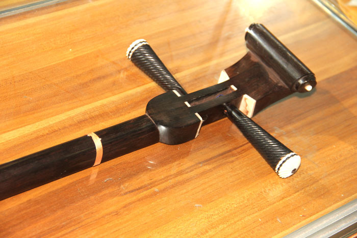 厂家直销 纯手工蒙皮制作 演奏级黑檀木坠琴 卷板响铜琴筒