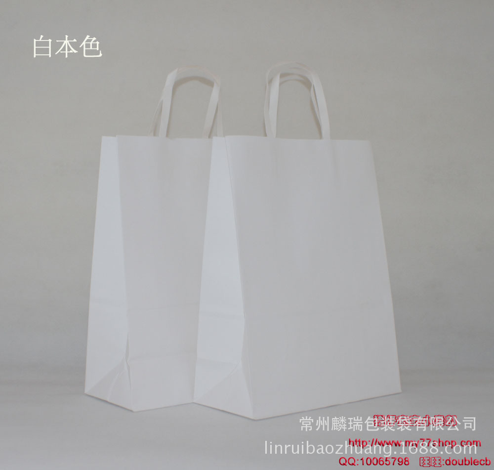 33x25x12大号五色外单扁纸拎手纸袋礼品袋纯色空白超牢.