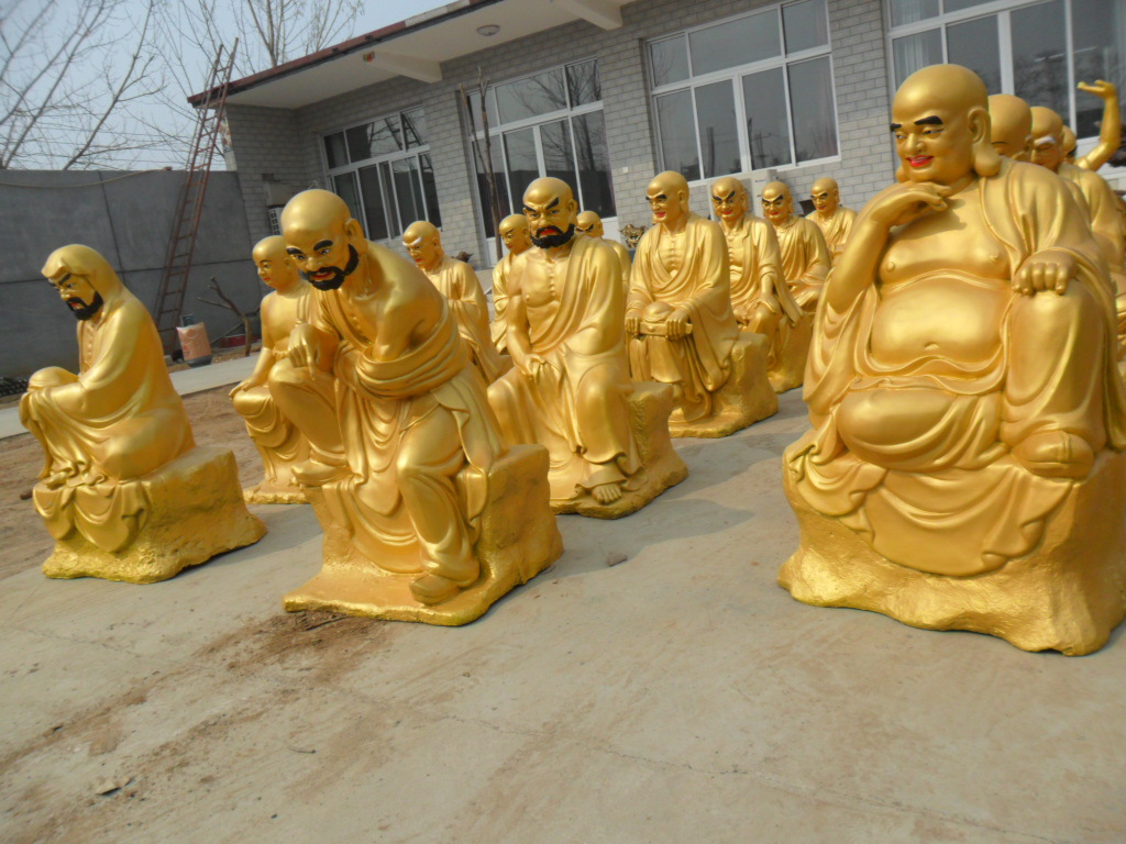 铸铜罗汉雕塑十八罗汉降龙伏虎布袋和尚寺庙佛祖护法罗汉像托塔罗