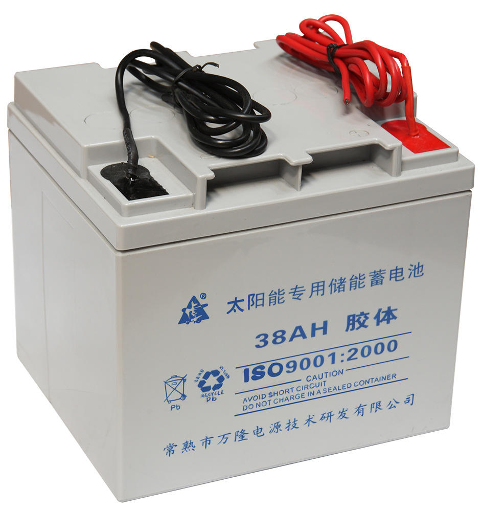铅酸胶体免维护蓄电池12v38ah 太阳能专用安全足标储能厂家直销