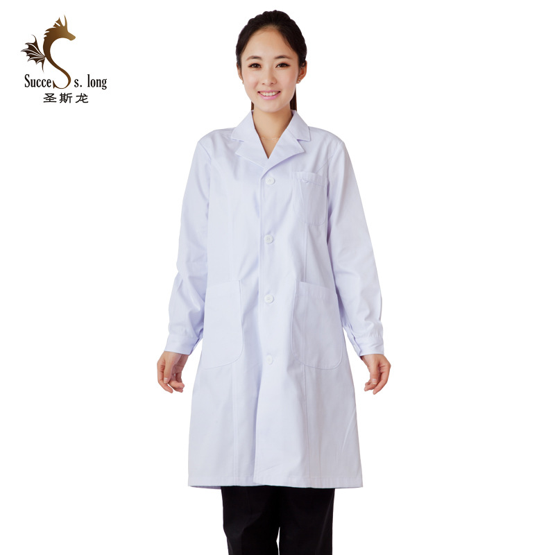 2016年新款医用白大褂 长袖 春秋新款女医生服 适用医用