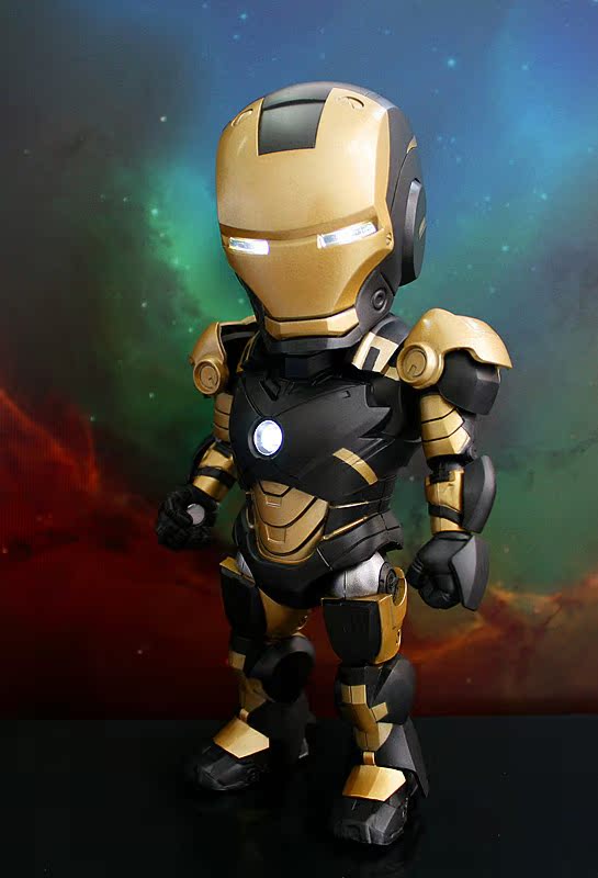 玩具清仓钢铁侠 ironman 声控亮灯可动人偶手办模型摆件公仔支架