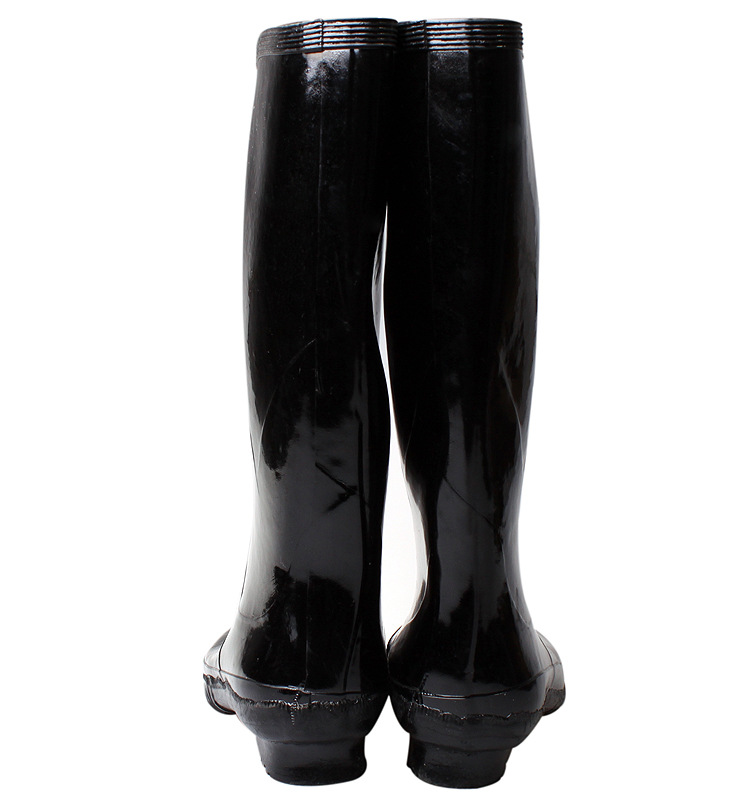 际华3539长筒雨靴天然橡胶防滑耐磨劳保工矿靴大码水靴 黑色 38