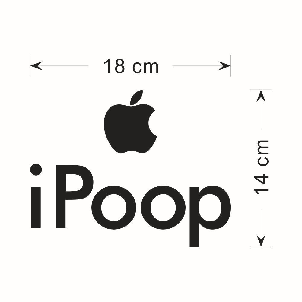 301 ipoop马桶贴厂家定制批发可移除精雕外贸英文墙贴纸防水