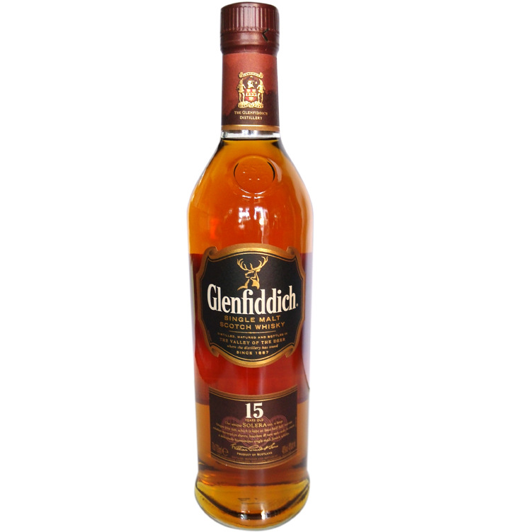 【洋酒】苏格兰glenfiddich格兰菲迪15年单一纯麦威士忌 正品