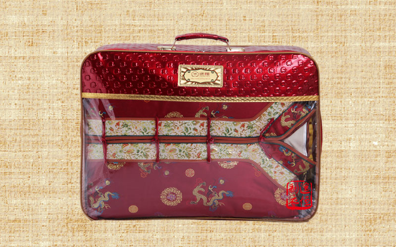 招商金皮龙镶边五领三腰全套寿衣