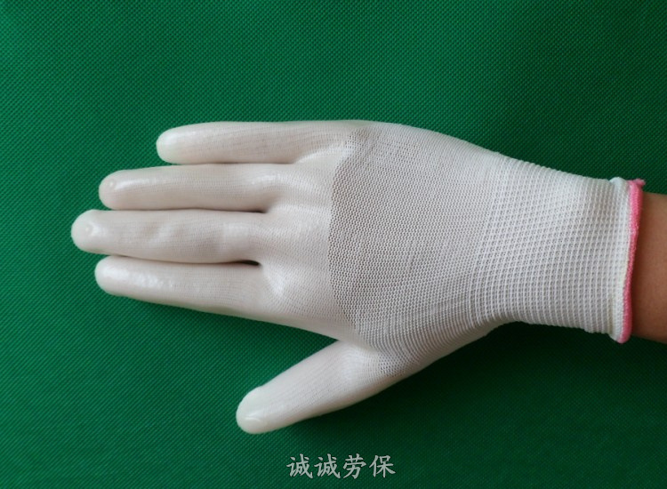 白色pvc全挂胶手套 耐磨耐酸碱工作浸胶手套 加厚牛筋手套