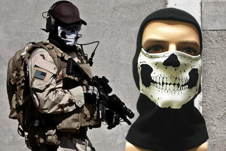 白宫堕落使命召唤cs幽灵 面罩 头套面具摩托车骑行骷髅头套新款