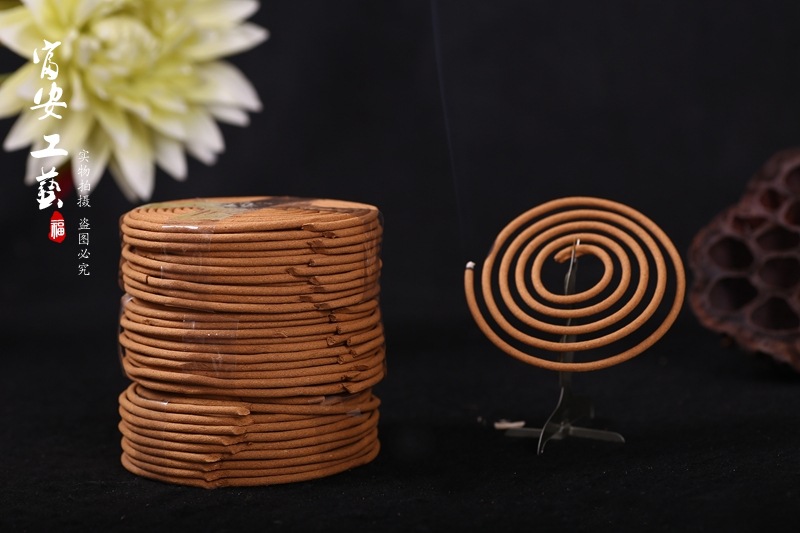 香港发财行青花铁罐精装老山檀香盘香 4小时香60盘装 佛香批发