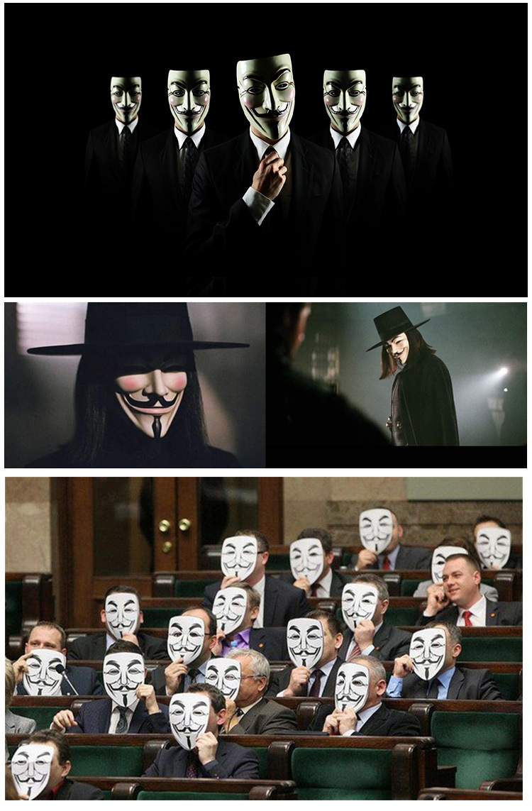 万圣节舞会恐怖仇杀面具树脂工艺品面具v字面具v怪客舞克mask