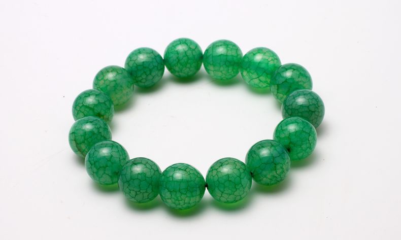 精品5a级巴西天然龙鳞绿玛瑙手链 转运祖母绿水晶手链手串14mm