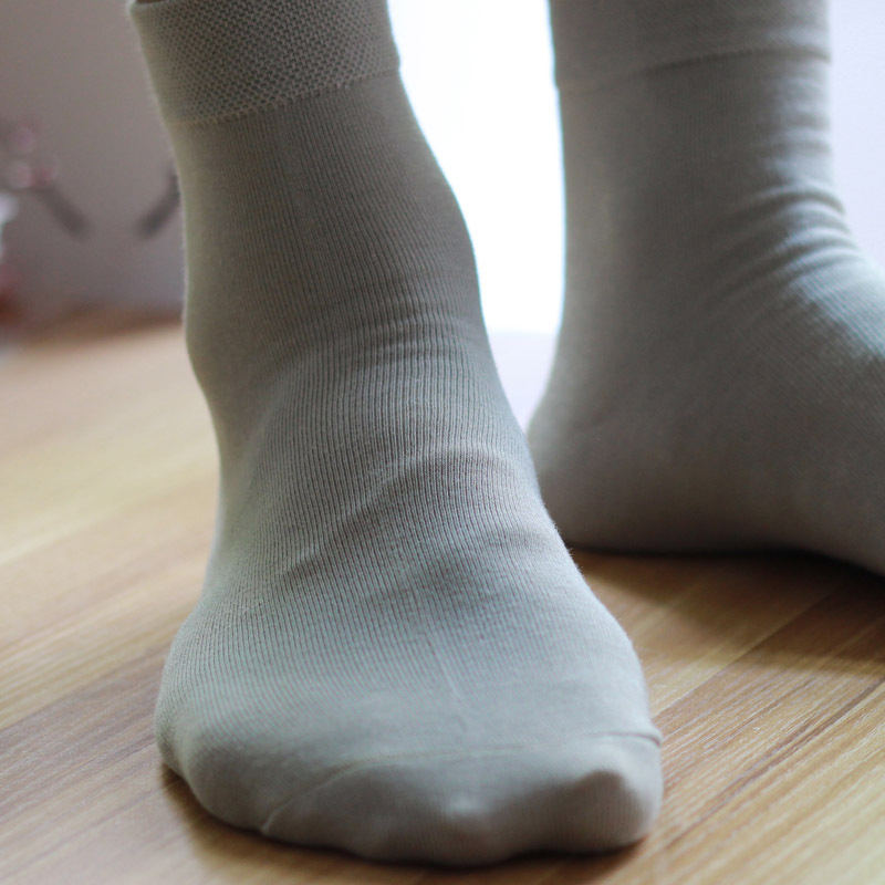 竹纤维袜子批发 厂家 春夏款 五分短筒袜 纯色男士商务棉袜