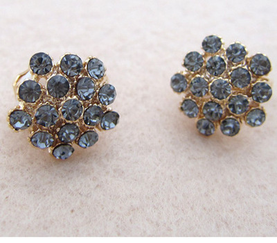 无耳洞耳环_可爱 软垫耳夹式耳环耳钉韩国 灰色钻 - 阿里巴巴