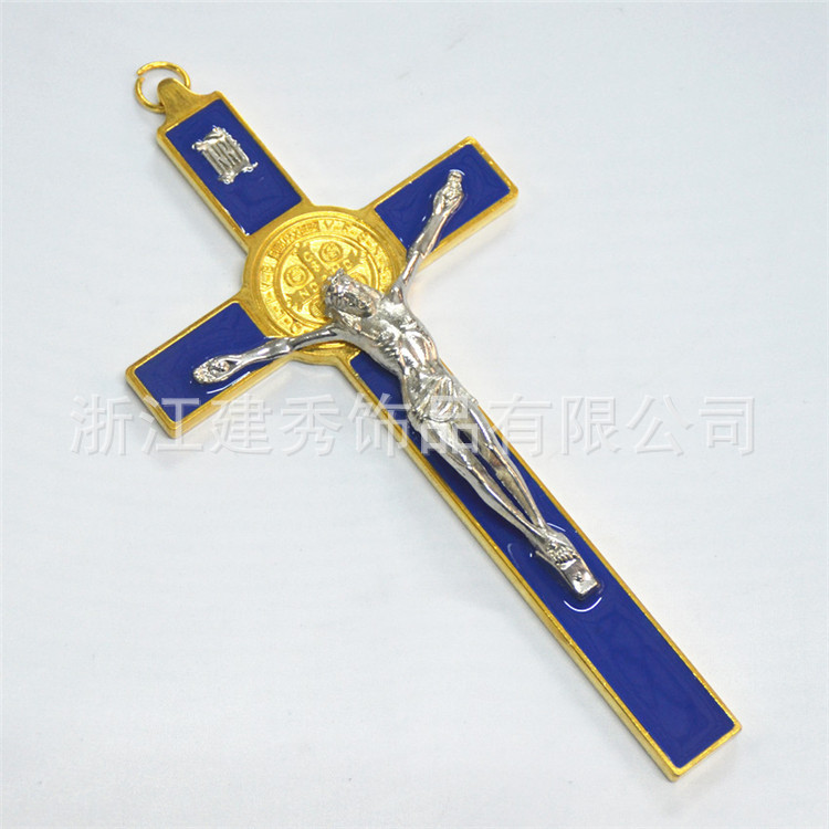 Metal Dripping Oil Alloy Cross Pendant Office Home Ornaments Ornament