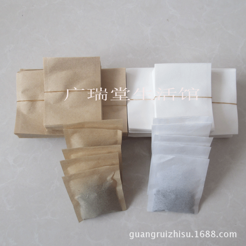 厂家销售5cm*6cm热封对折滤纸袋 一次性茶叶袋 原色泡茶袋热封袋