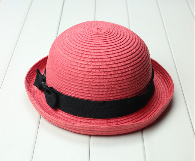 Hat Female Summer New Korean Style Curl Sun Shade Straw Hat Flanging Cute Dome Straw Hat Men's Fashion Beach Hat