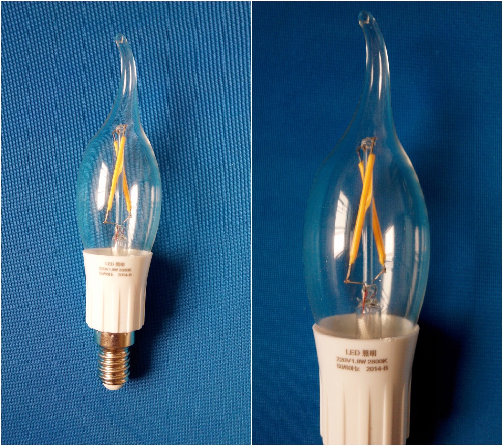 8w螺旋灯头透明烛形灯泡1.