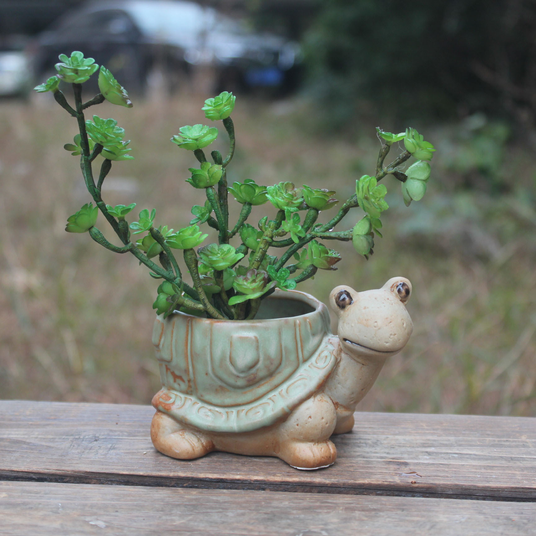 陶瓷花盆创意12407招财龟长寿龟花盆多肉花盆窑变瓷花盆厂家直销