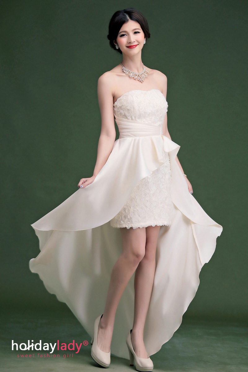 抹胸型燕尾修身晚礼服连衣裙新娘伴娘礼服2362