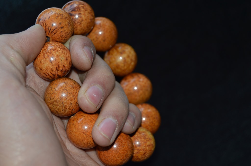 天然 天竺菩提 印度血丝龙珠菩提 108颗 藏式佛珠手串散珠菩提子