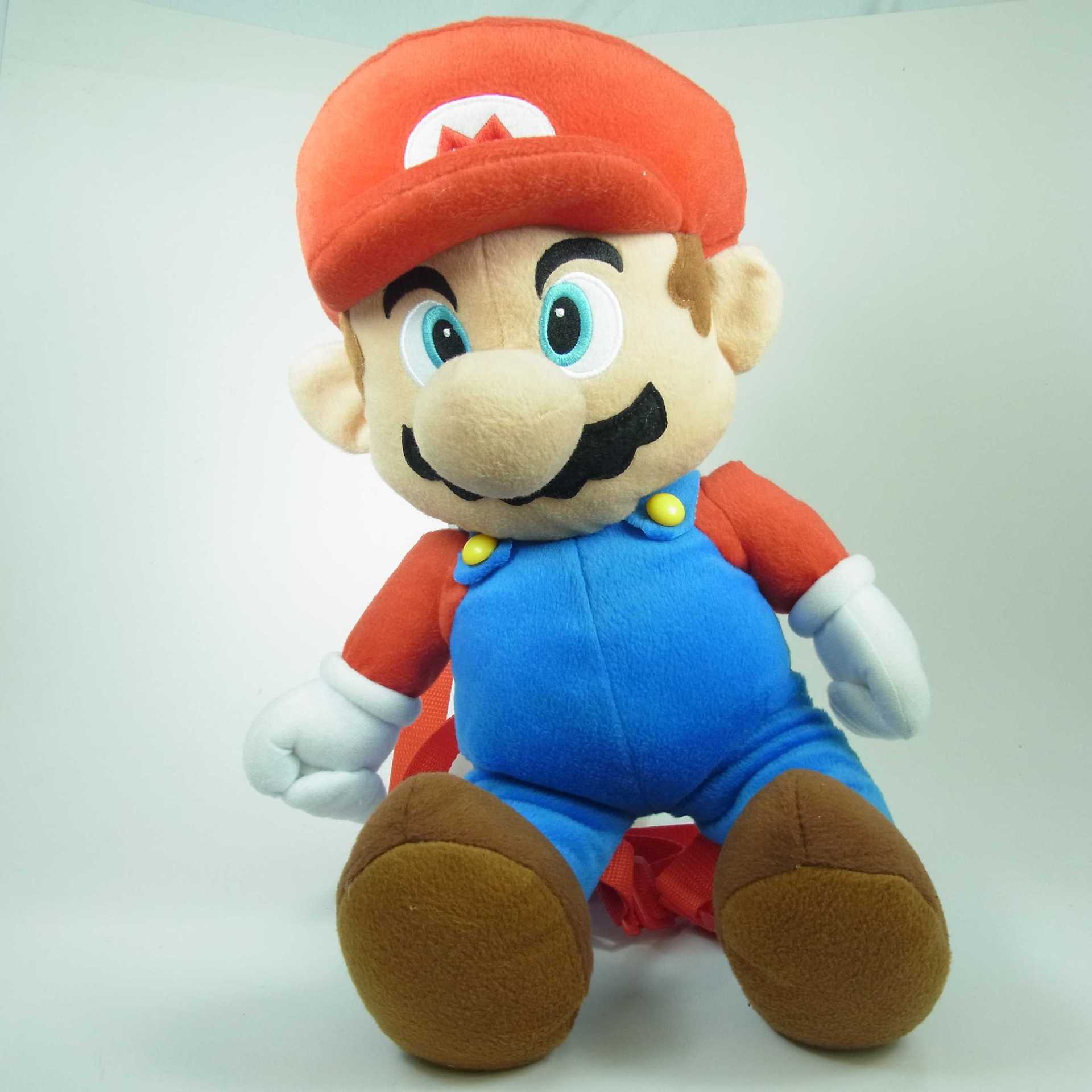 生产30cm超级玛丽兄弟毛绒玩具公仔包 马里奥布娃娃玩偶背包