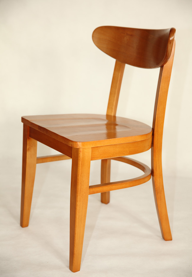 榉木全实木 半月弯背椅 无贴皮 无层板 咖啡店专用