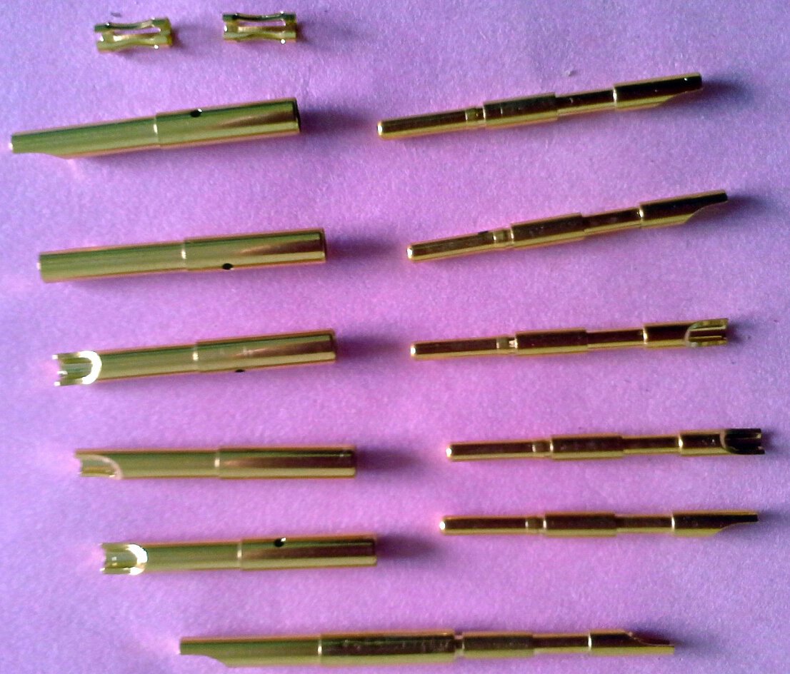 厂家供应铜针 铜插针 公母插针 防水线公母插针 表面镀金