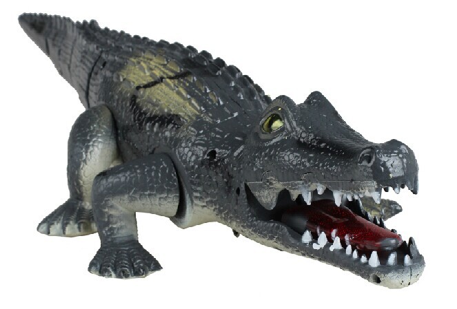 乐美玩具电动3d灯光音乐爬行仿真鳄鱼恐龙动物模型玩具批发