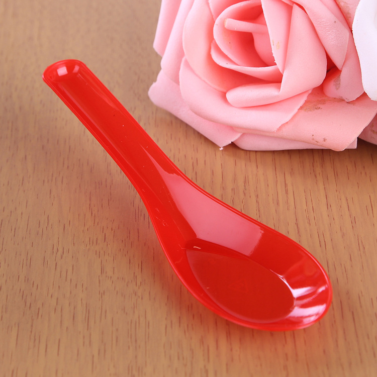 批发一次性红色加厚汤勺子 喜庆结婚调羹 高档婚庆塑料勺 1只