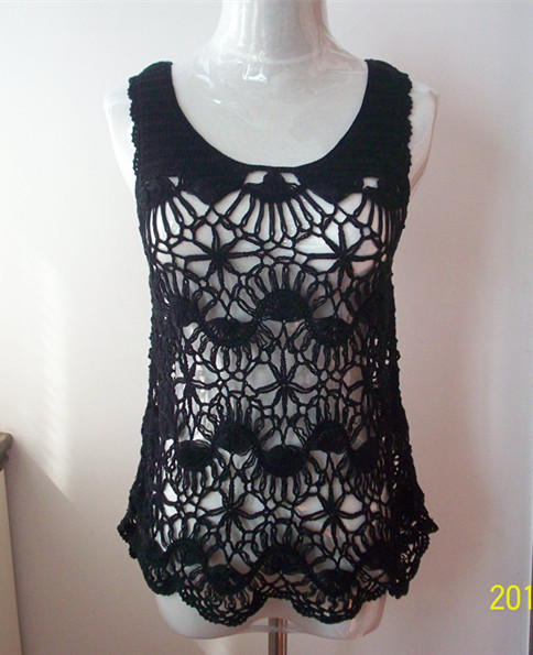 原单新款 arw纯手工钩针镂空网衫百搭背