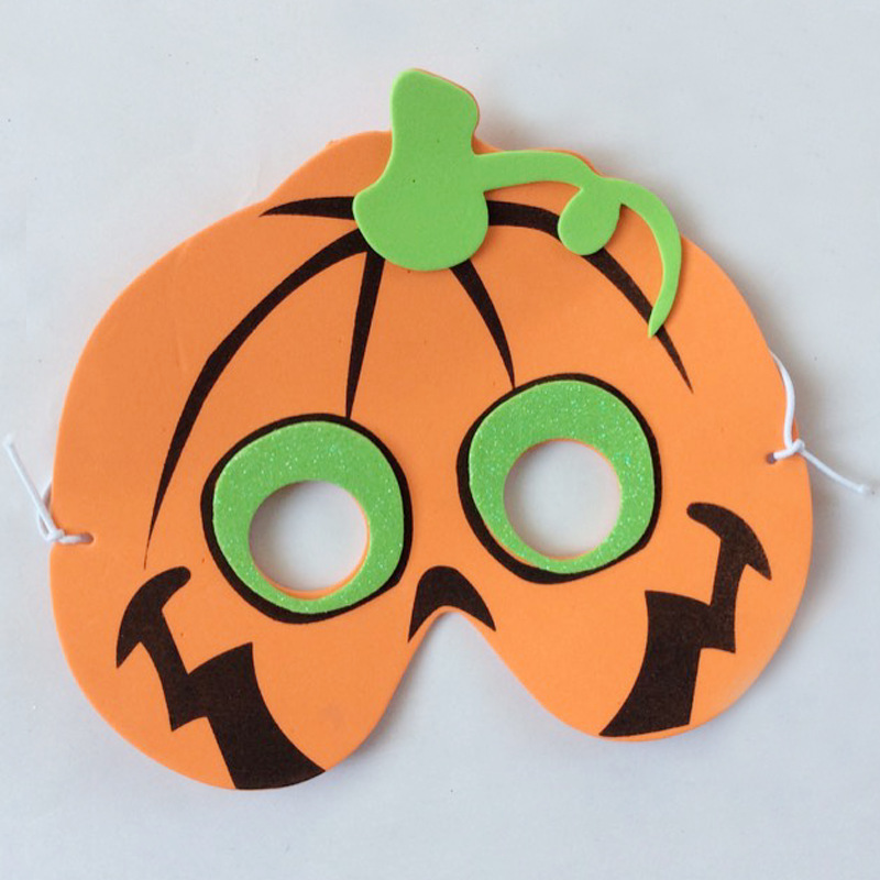 幼儿园儿童万圣节手工diy制作材料包 eva南瓜面具 鬼节面具猫面具