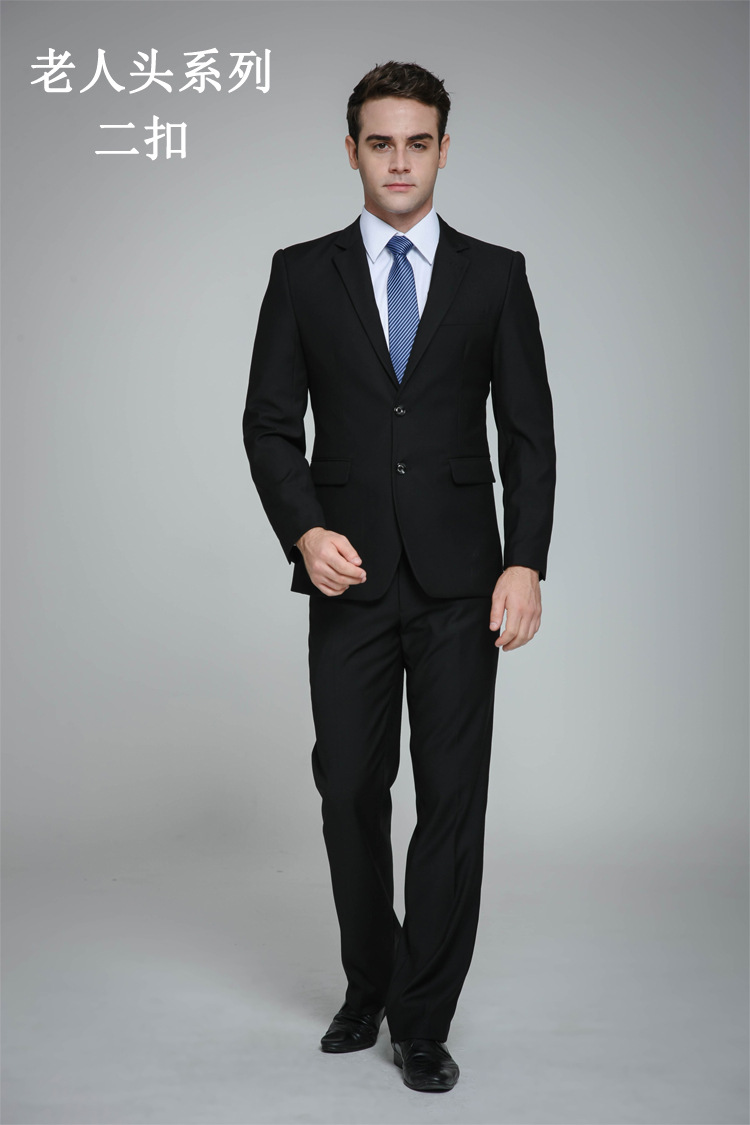 新品男士纯棉品牌单排一粒扣西服 春季修身工作服新郎外套男批.