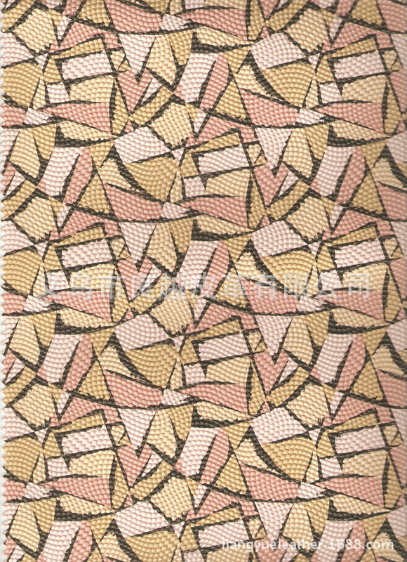 义乌皮革厂直销珍珠纹水立方纹篮球纹印花水刺底pvc人造皮革