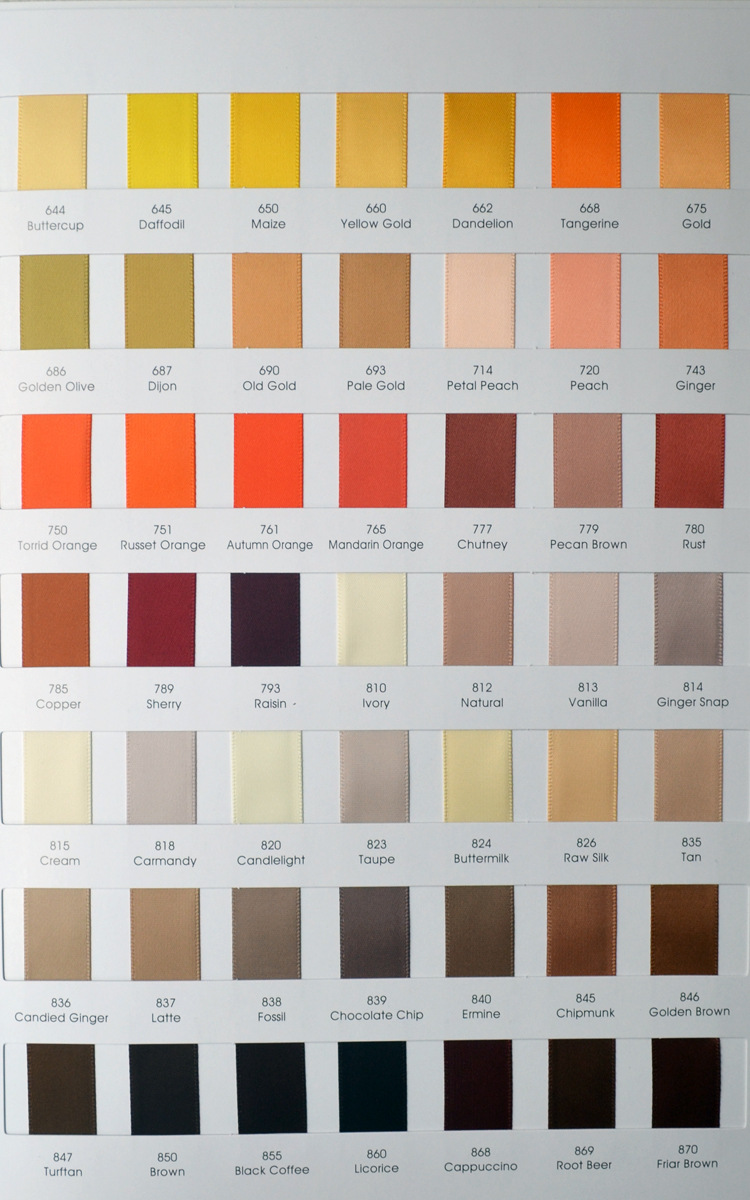 颜色的色块在上,相对应的颜色编号说明(数字 英文)在下